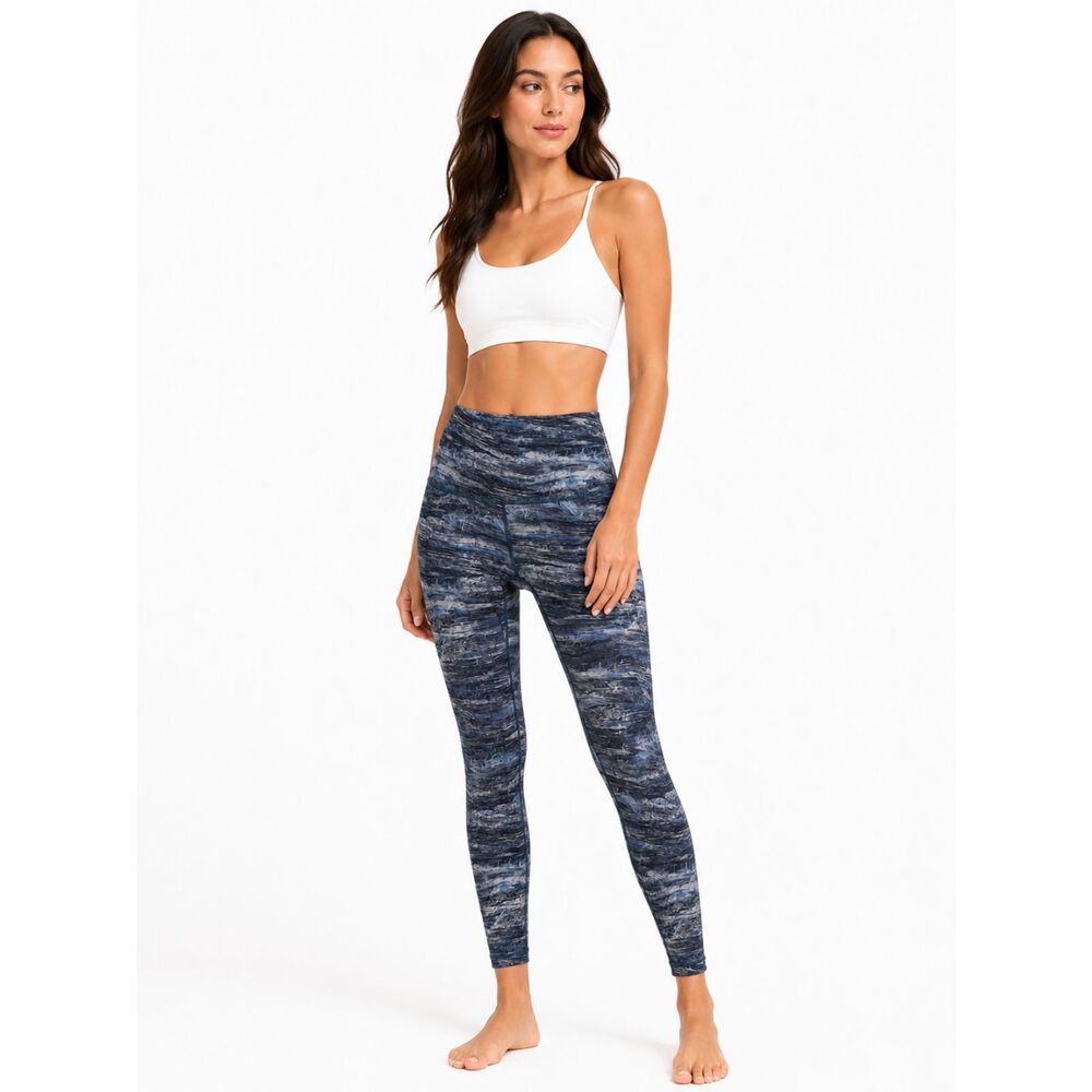 Lululemon Blue Marble Print High-Rise Leggings Women's 2 Athletic Yoga Pants